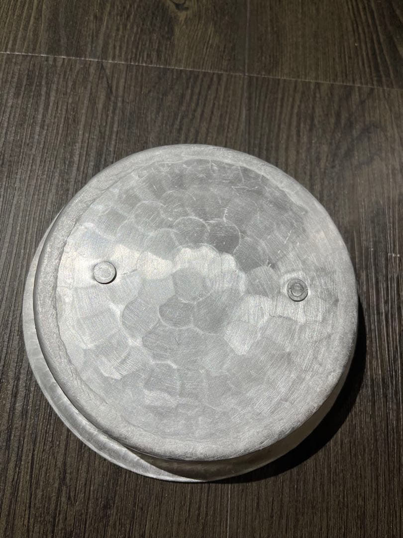 【レトロ】アルミ ミルク缶 ミルクポット 槌目 刻印入り インテリア 20