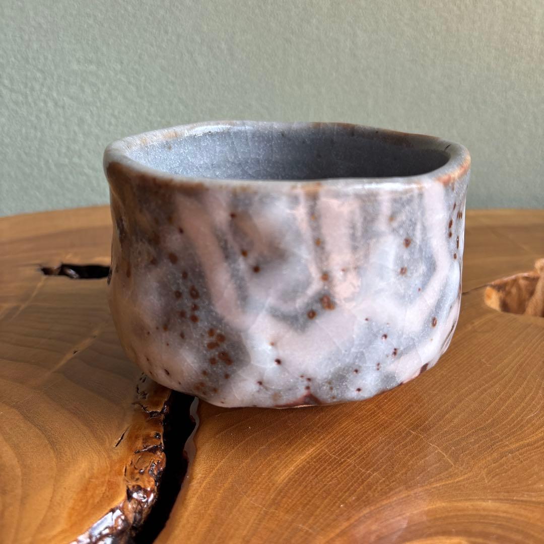 志野焼 御題「山」作家物 共箱 抹茶碗 茶道具