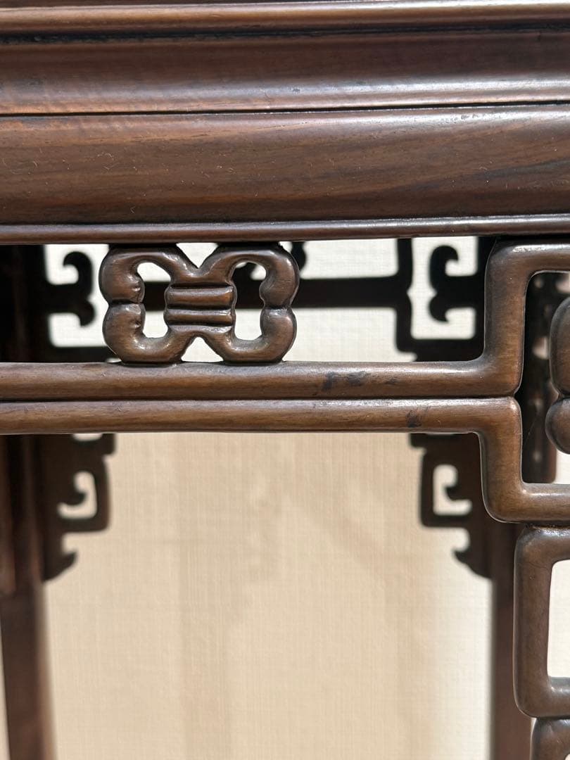 中国　紅木台　唐木　茶道具　花器　送料込み260311