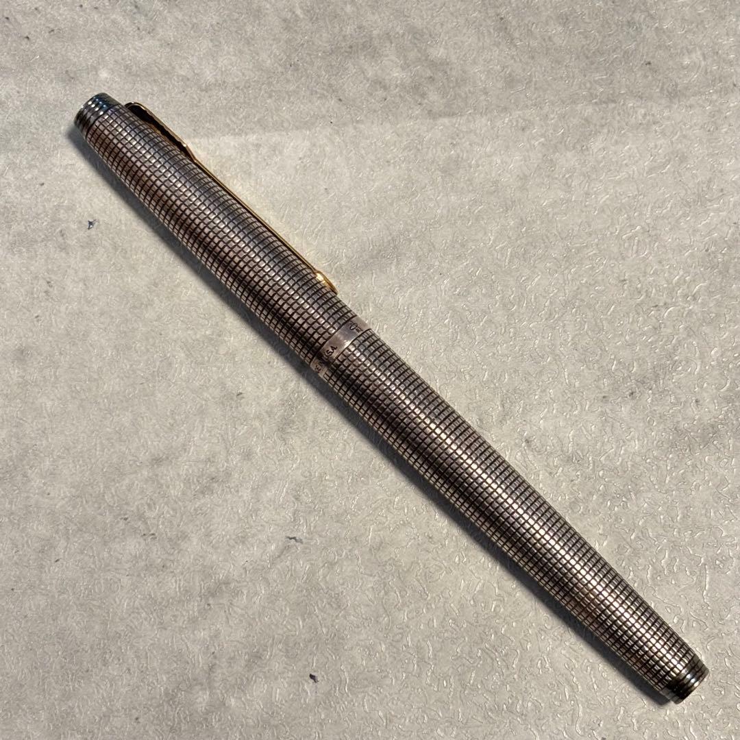 PARKER パーカー 万年筆 スターリングシルバー 14K 格子柄