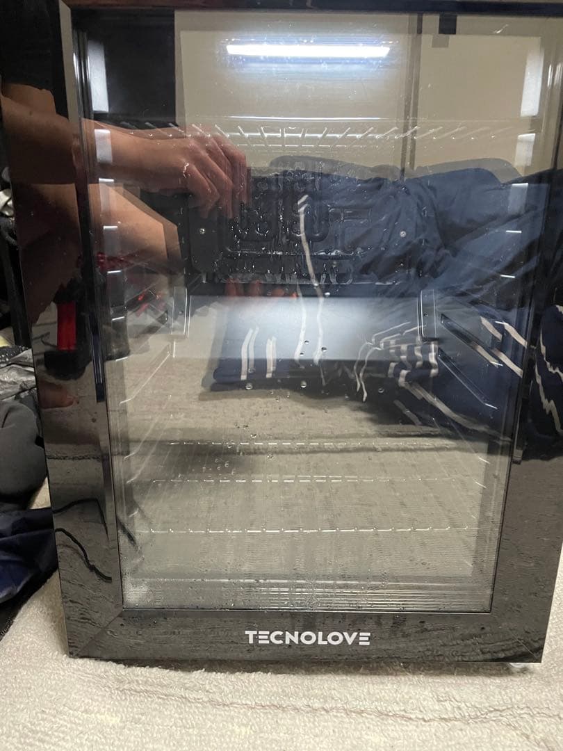 TECNOLOVE 23L冷蔵庫 黒色ガラス扉