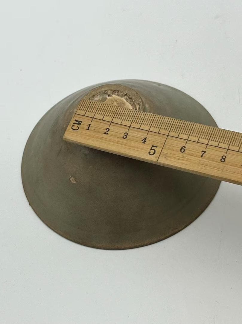 北宋・金時代 耀州窯青釉斗笠碗　青釉素麵茶碗　青磁(F-131)