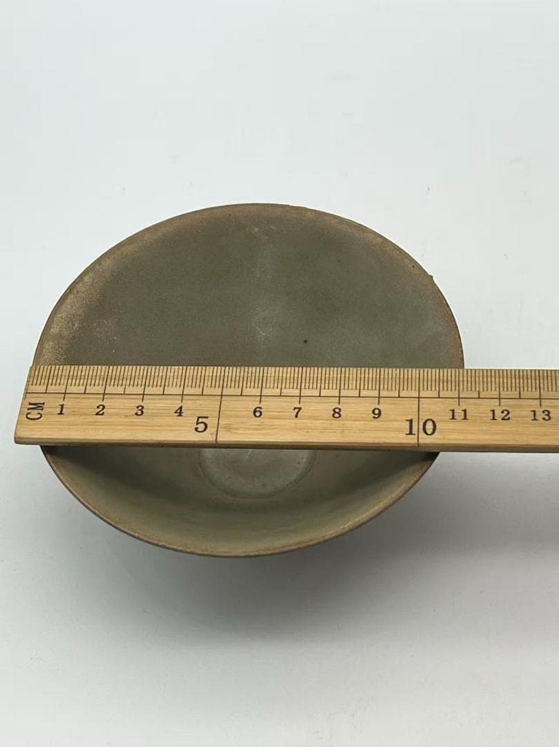 北宋・金時代 耀州窯青釉斗笠碗　青釉素麵茶碗　青磁(F-131)