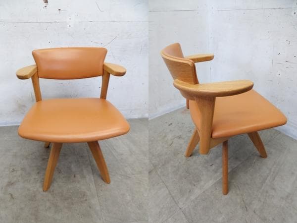 展示品■INOUE アソシエーツ■14.5万■本革■回転■アームチェア■腰の椅子