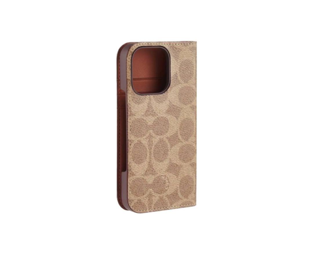 新品未使用✨COACH 手帳型ケース iPhone16Proブラウン