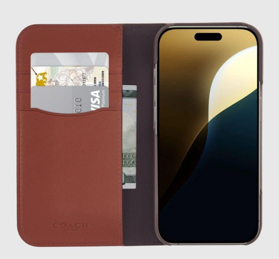 新品未使用✨COACH 手帳型ケース iPhone16Proブラウン