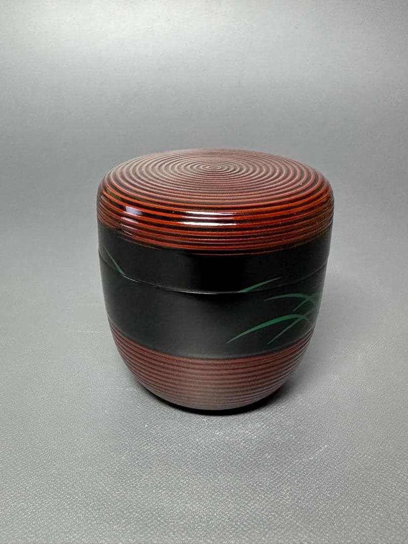 千筋　中棗　帯黒早苗に蛍蒔絵　お茶道具　宗峰作　共箱　青布付き　美品