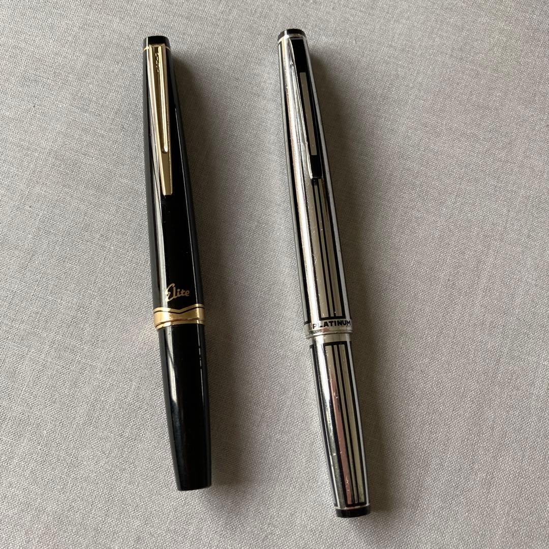 万年筆パイロットエリート14K-585 万年筆プラチナ　18K-WG
