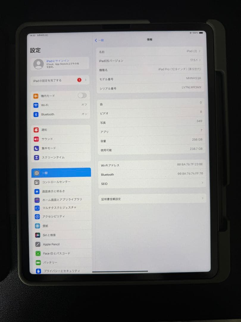 iPad Pro 12.9 第5世代 256GB スペースグレイ【ジャンク品】