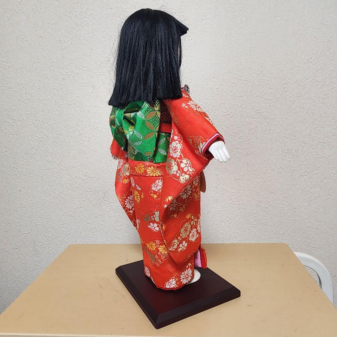 市松人形 紫峰作 約45cm 上金欄 下ぶくれ 正絹着物 女の子 昭和レトロ