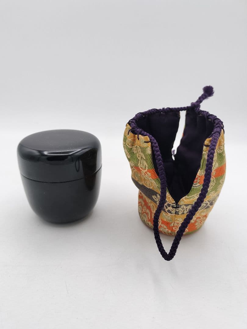 c940 茶通箱セット(棗・茶入・仕覆) 紙箱　茶道具 古物
