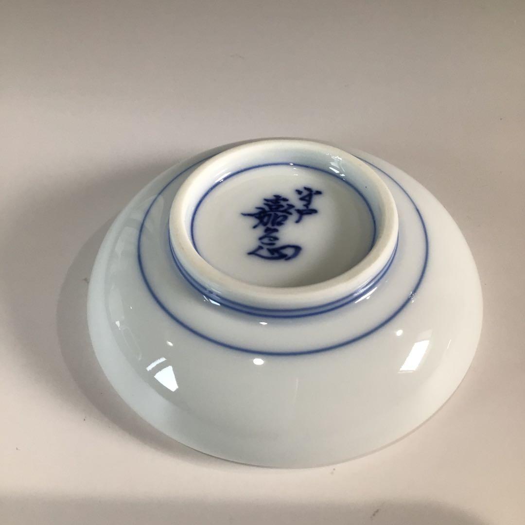 Ｐ４５１　香合　『三川内焼』『嘉久正窯造』『染付唐子絵』『丸香合』　共箱　茶道具