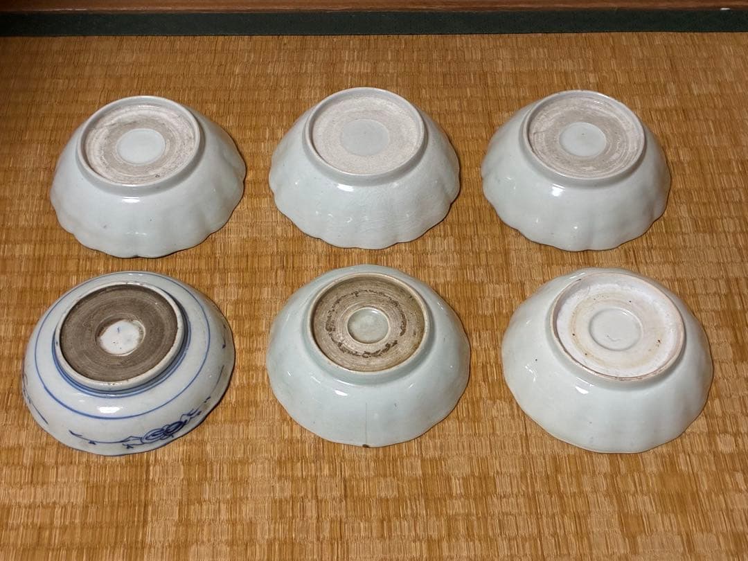 古伊万里 伊万里 染付 なます皿 膾皿 色々 六枚 まとめて 時代物
