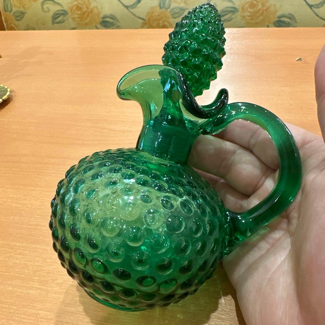 60's Italy Empoli ミッドセンチュリー ガラスボトルボブネイル