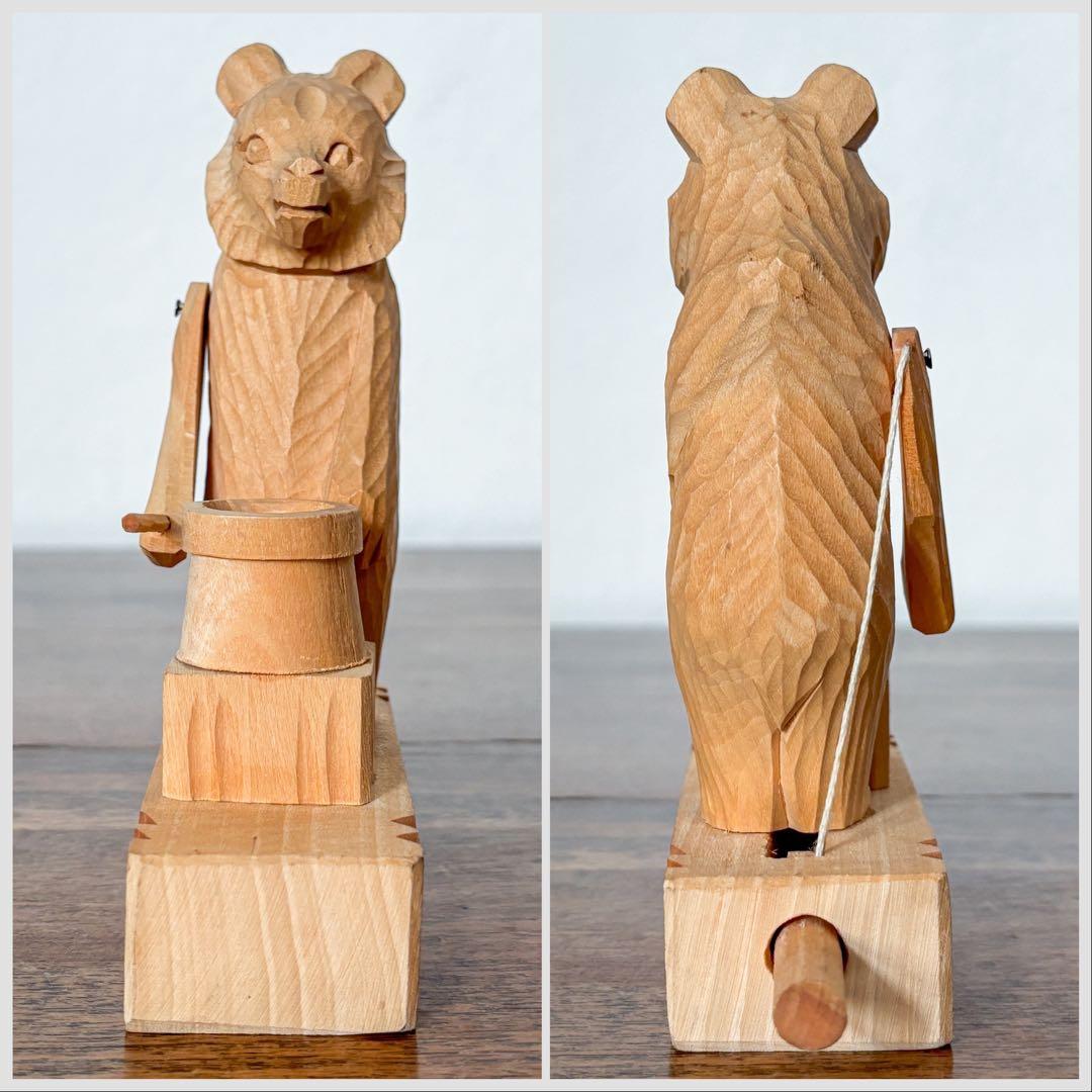 【旧ソ連 クマの木彫り人形】ヴィンテージ