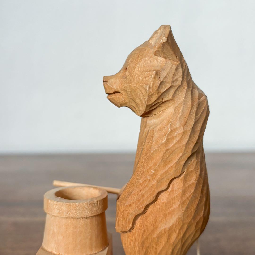 【旧ソ連 クマの木彫り人形】ヴィンテージ