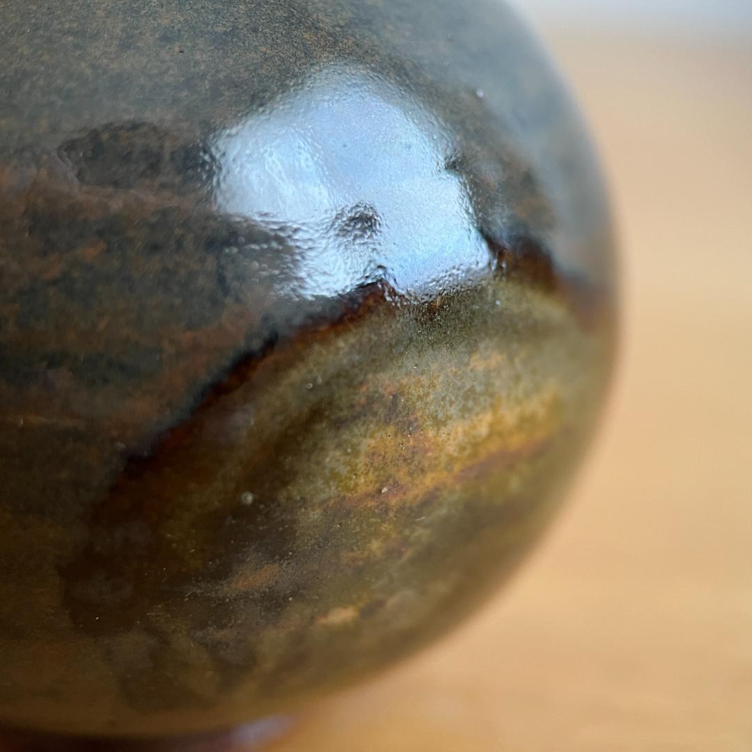 唐物文琳 霽月宮殿 茶入 茶道具 小壺 高5.6cm φ6.2cm