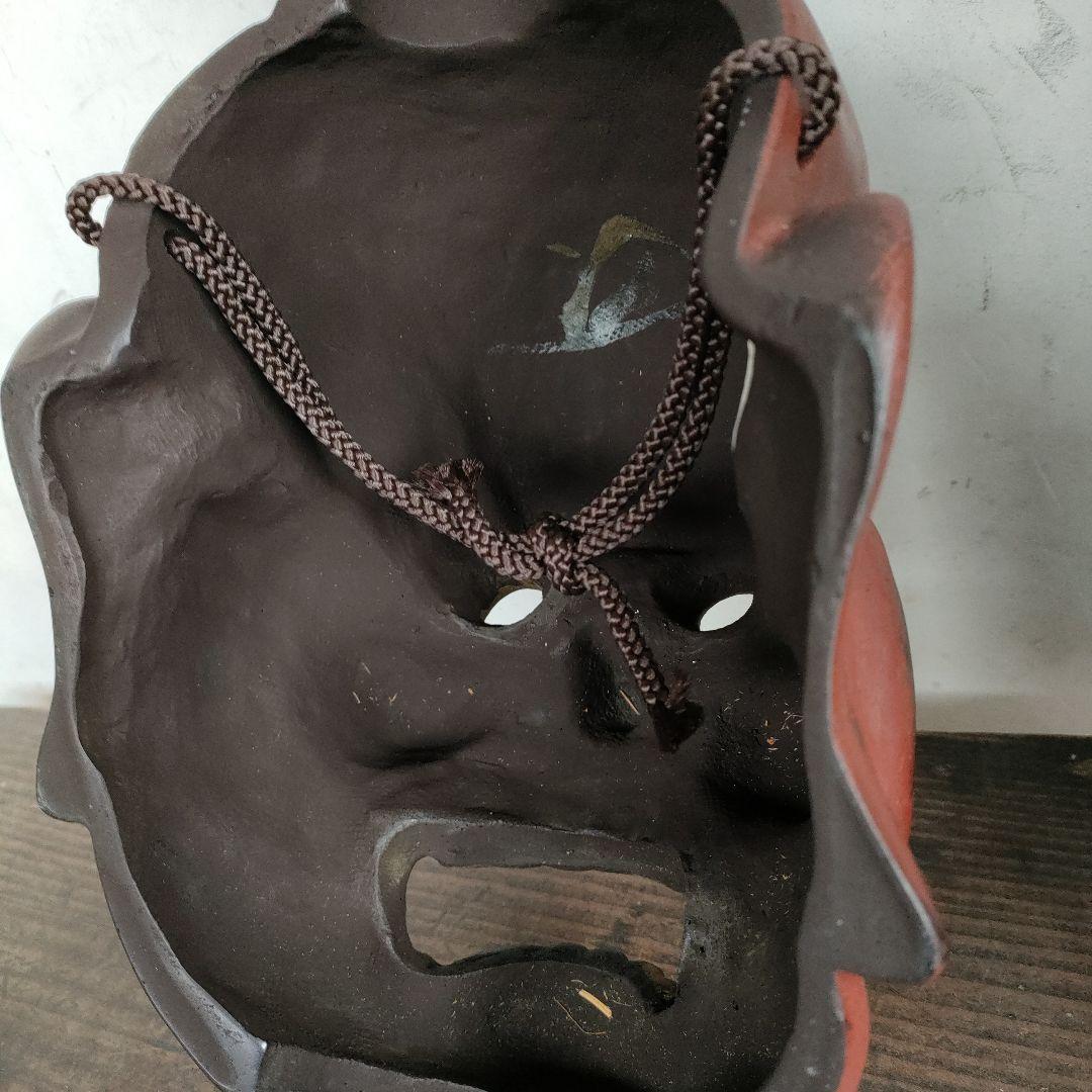 仁王 お面 法隆寺 虎谷満 元箱付 高さ35.5cm 神楽 金剛力士 工芸品 栞