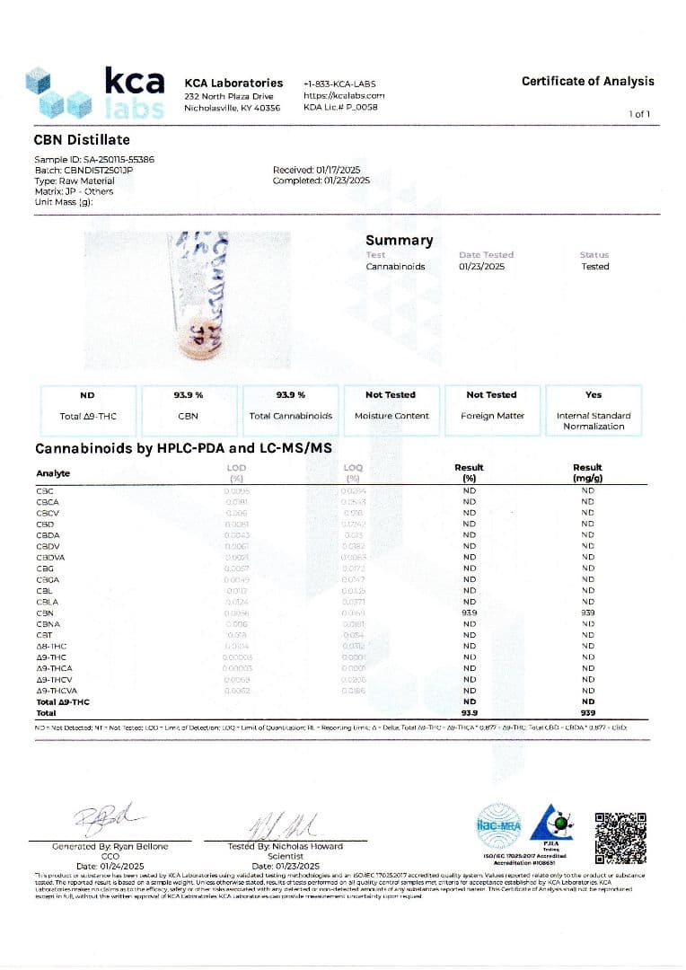 【10G】CBN ディストレート原料 CBD