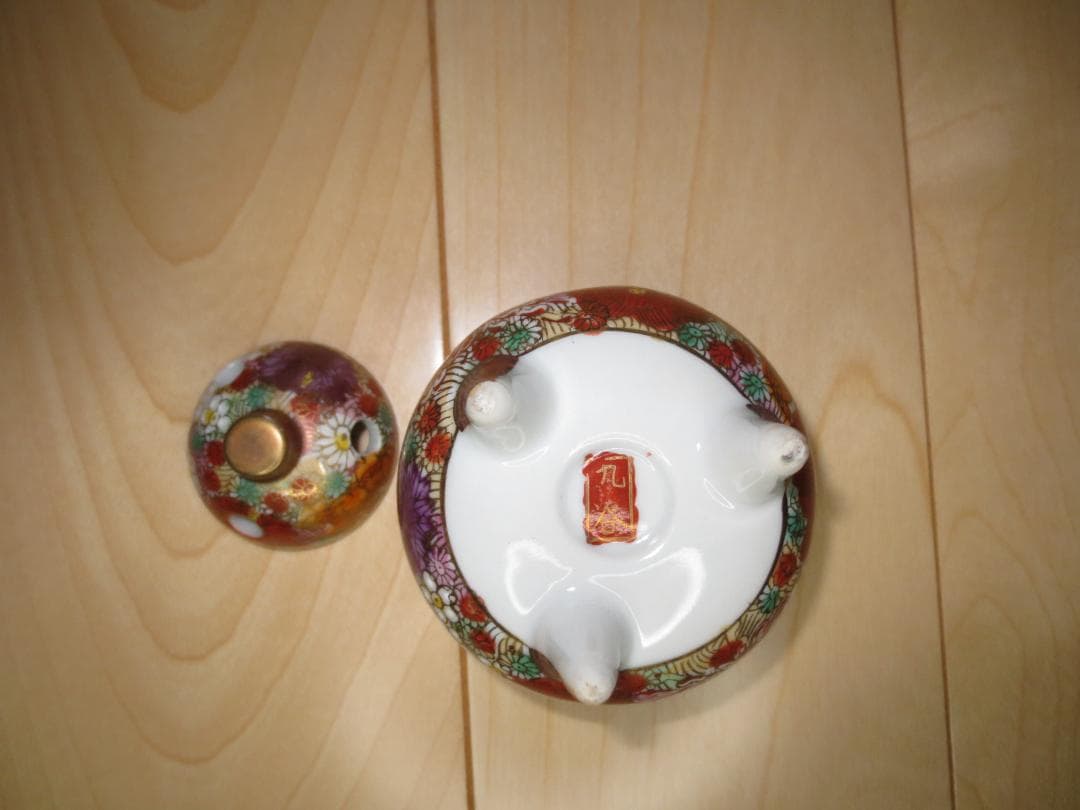 香炉★九谷焼/右園窯★共箱★茶道具