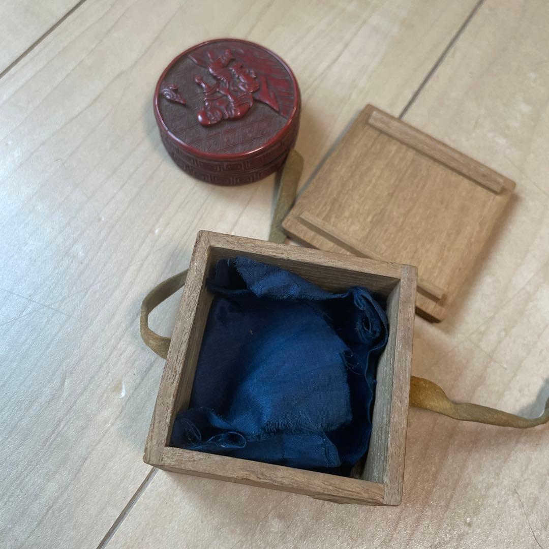 明時代 布袋 堆朱 唐物 彫漆 香合 仏教美術 漆器