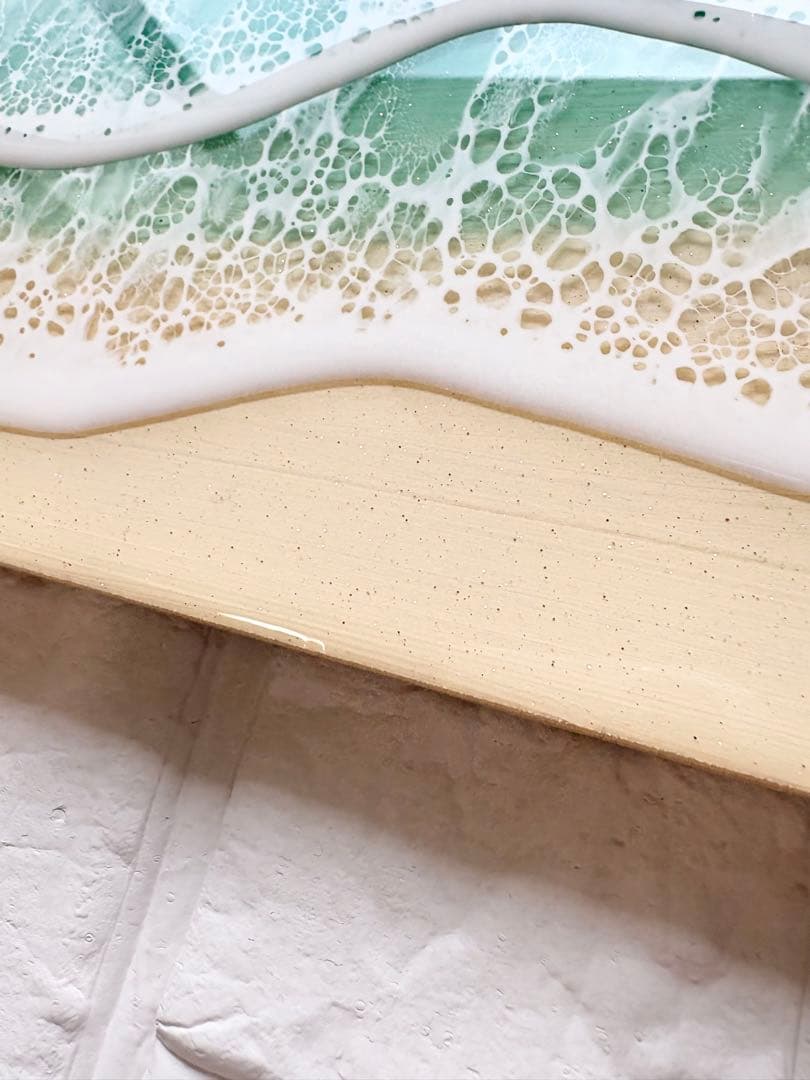 新しい一歩を踏み出す方へ　深呼吸する海　海アート45cm × 22×1.7cm