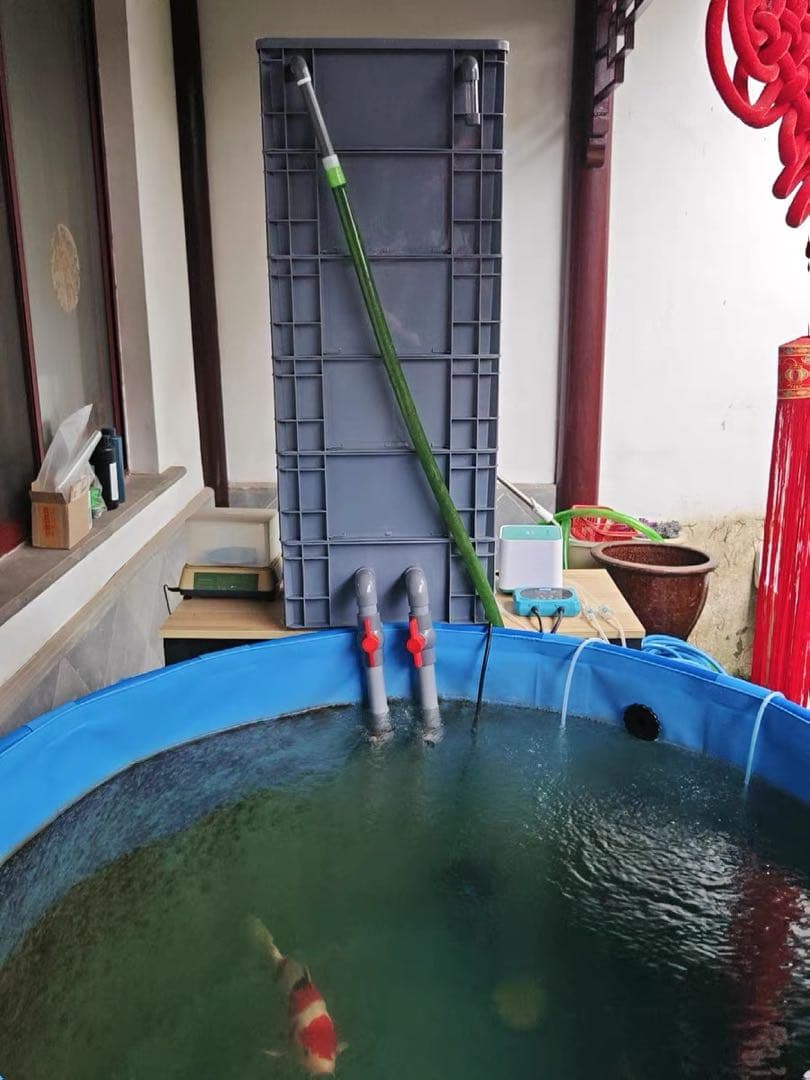 高性能ろ材2段付き　大型水槽用フィルター　沈殿物理生物一体型オーバーフロー濾過槽