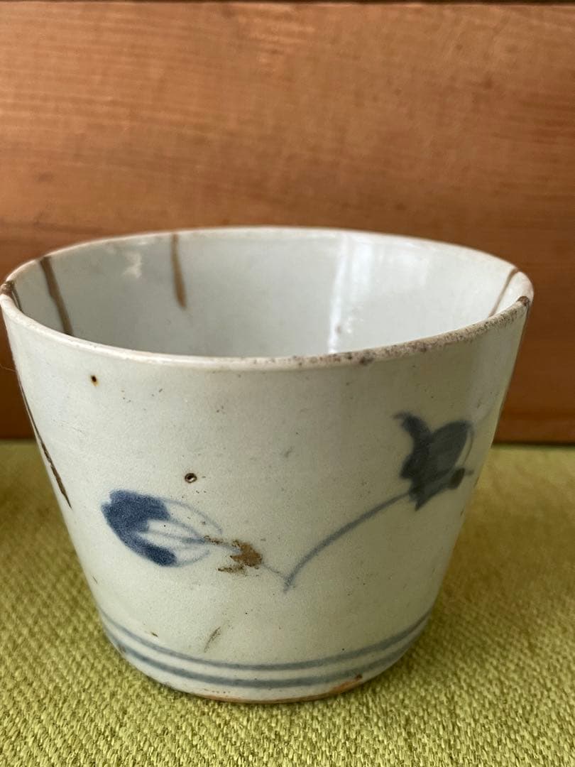 古伊万里　染付猪口5客 共箱 骨董