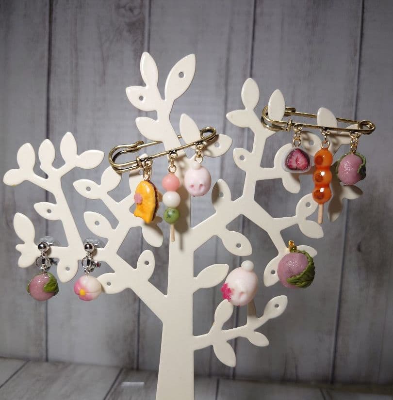 【展示のみ】人気の和菓子集めました✿和菓子アクセサリー 完成品