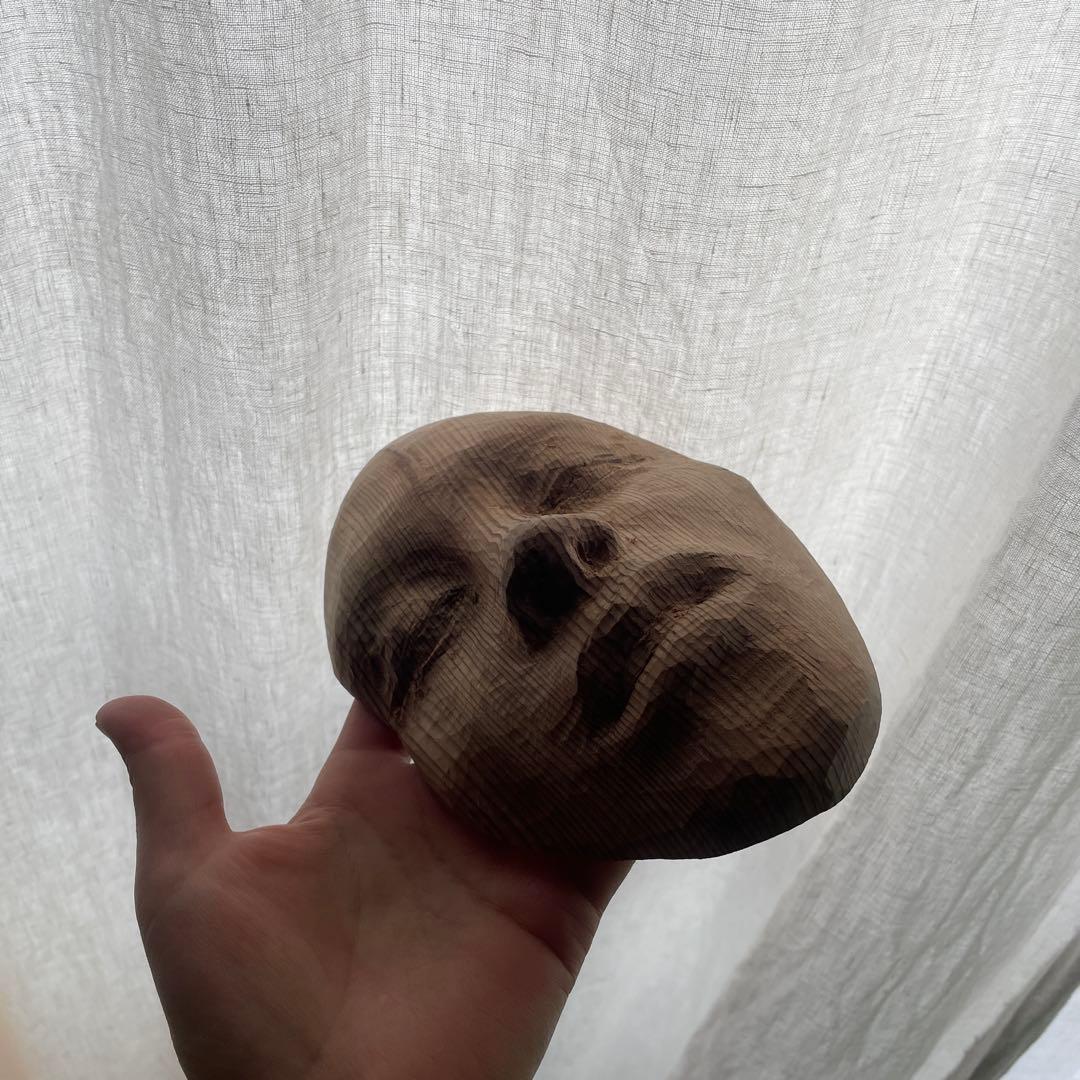 杉　お面　無垢材