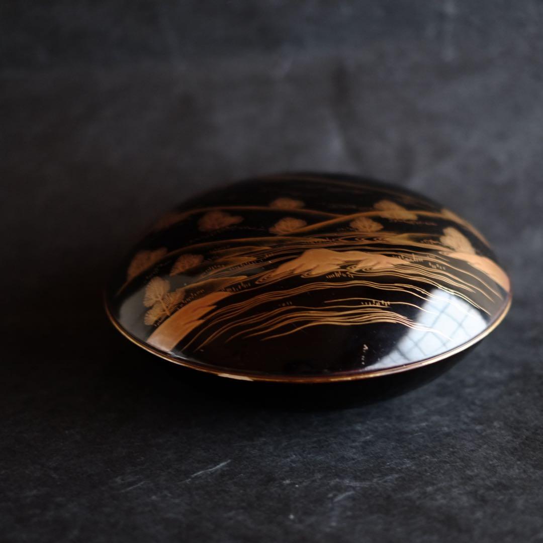 明治期　極上本金研ぎ出し蒔絵 蓋付菓子器
