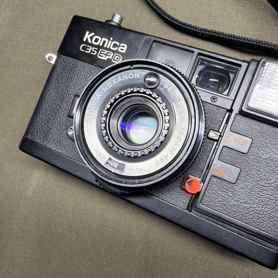 【超美品完動品】konica c35 ef d フィルムカメラ　電池付き