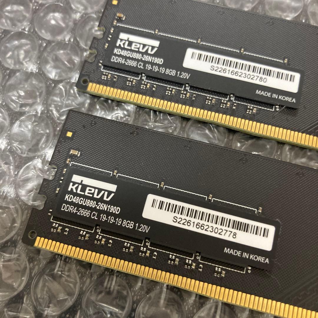 動作確認済み　ddr4 8GB 2枚 16GB