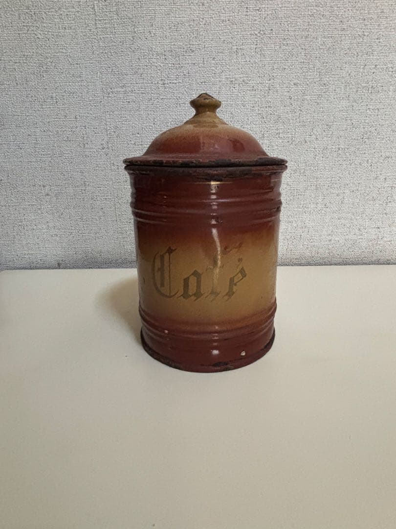 レア！古いコーヒー缶 茶＆ベージュ系　ヴィンテージ