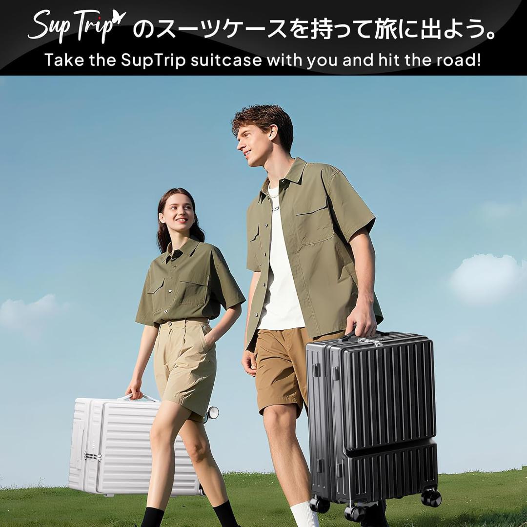 シルバー⭐️スーツケース フロントオープン 多機能 キャリーケース Sサイズ