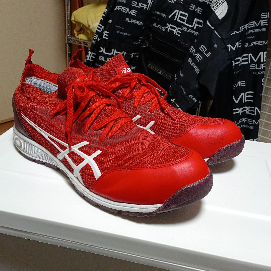 ASICS レッド スニーカー 安全靴
