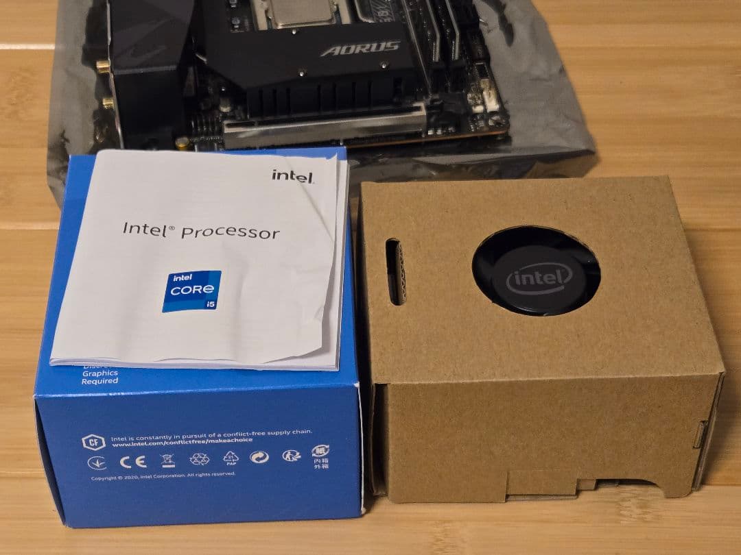 マザーボード AORUS B560I + i5-11400F + DDR4 8GB*2