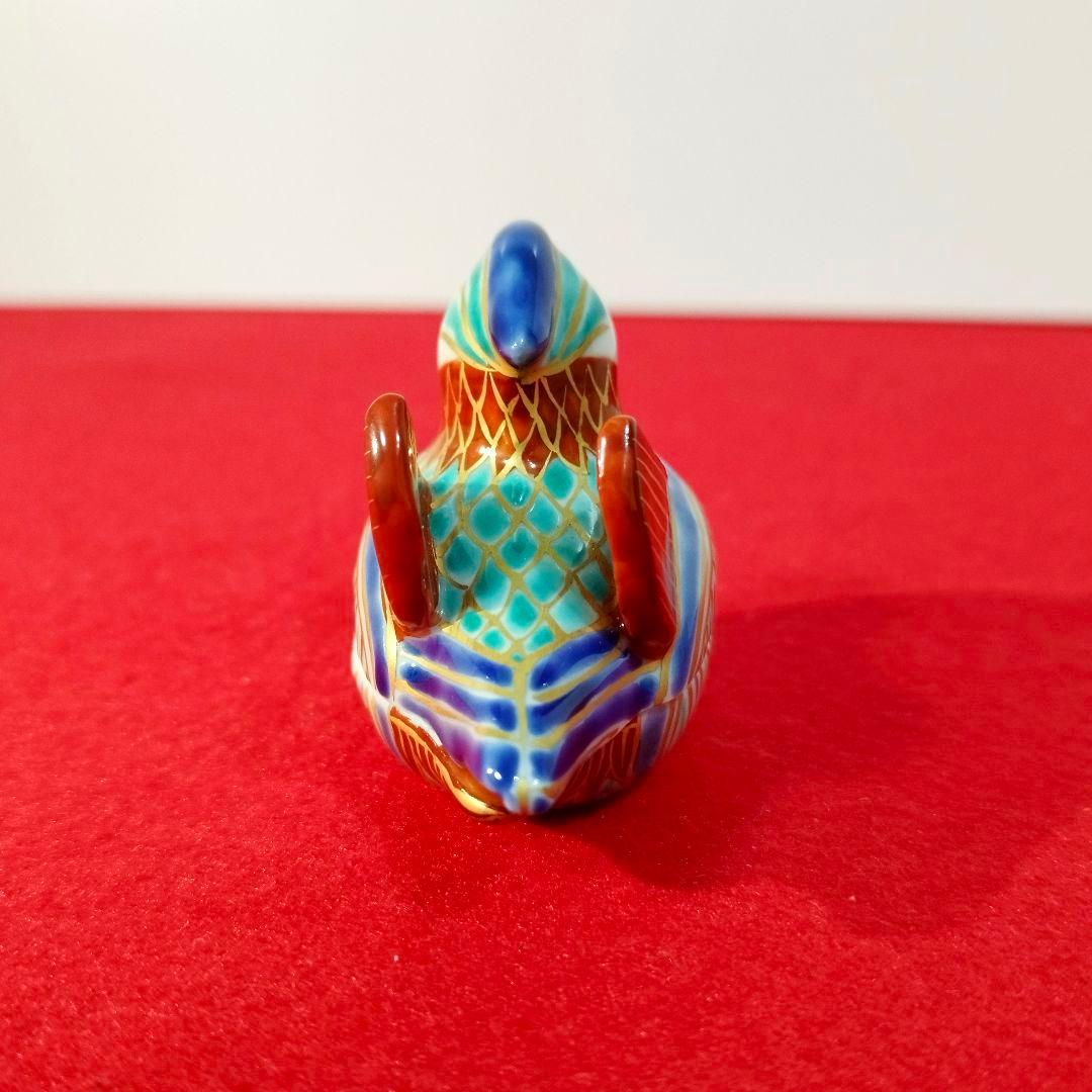 【新品⇒半額!!】 香合 色絵鴛鴦（おしどり） 高野 昭阿弥造 共箱 共栞