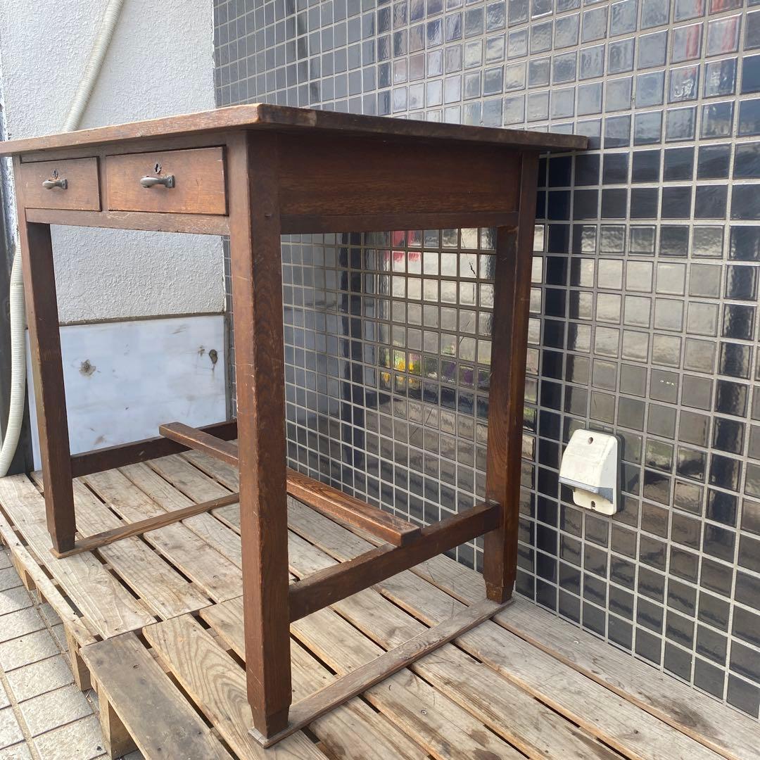 時代物 昭和レトロ 木製デスク 戦後 ミッドセンチュリー 和家具 古民家