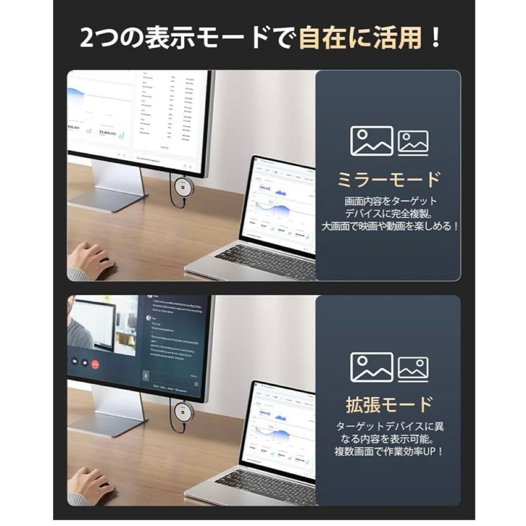 llanoワイヤレス HDMI 無線受信機 4K@30Hz ミラー 拡張モード