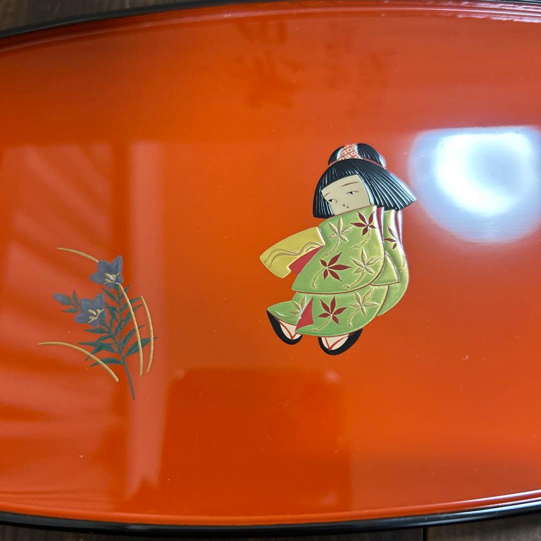 希少　輪島塗　輪島漆器　大雅堂　摂田照彦　兼用皿　童蒔絵　５枚　高級漆器　茶道具