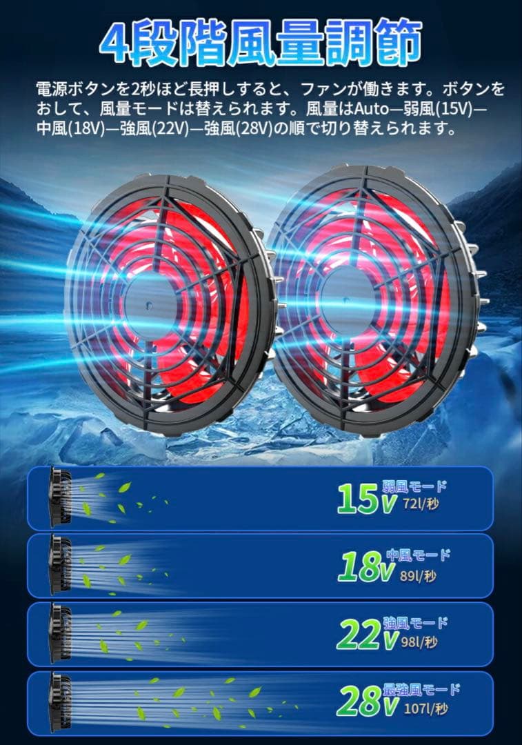 青空 調 服なし 空調ウェア 30000mAHバッテリー セット