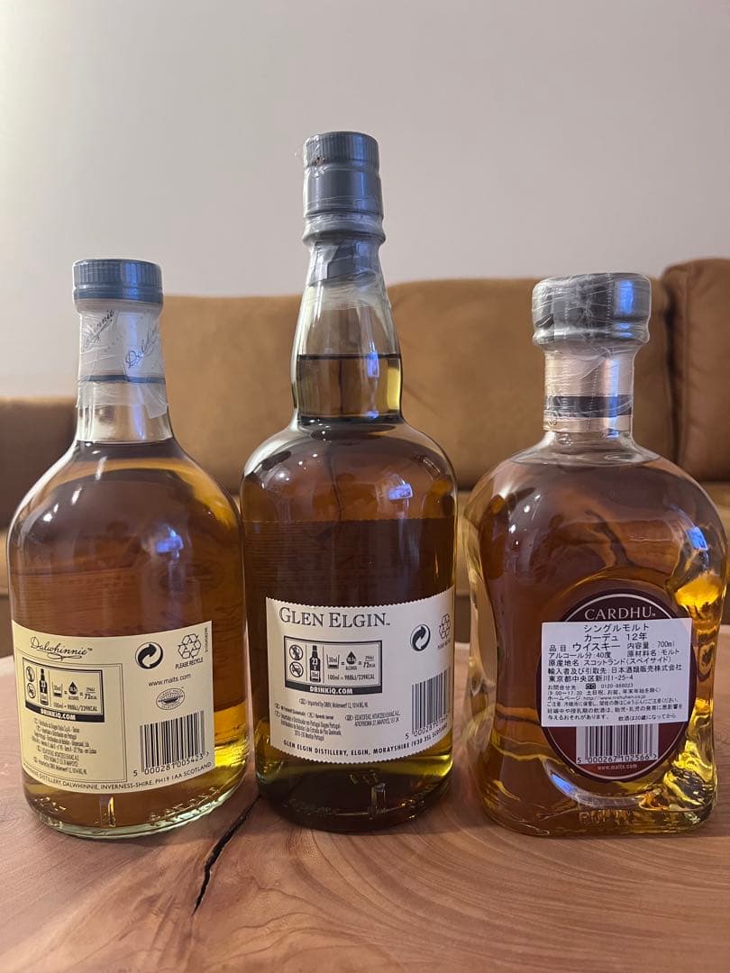 Dalwhinnie 15年、Glen Elgin 12年、Cardhu 12年