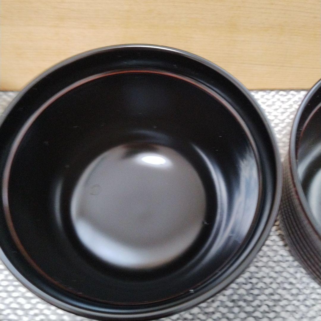 漆器の御吸物椀5客と陶器の小附5客