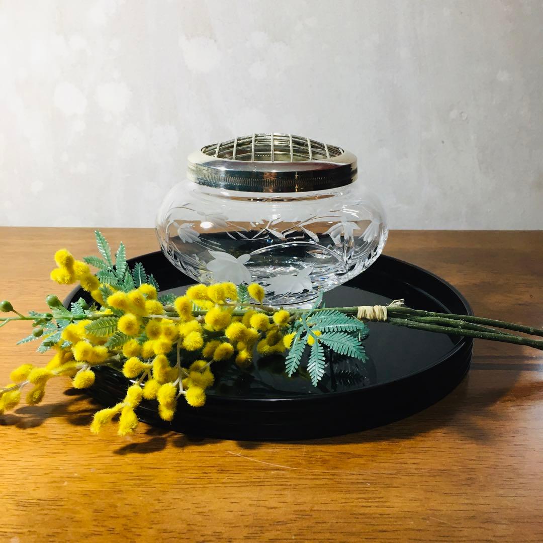 【廃盤】英国製　STUART スチュワートクリスタル　ローズボウル　花器