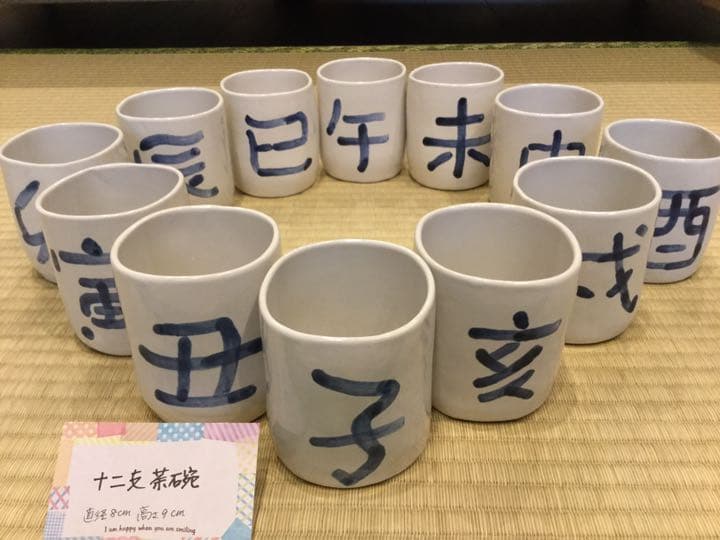 【楽々茶碗】干支シリーズ・湯飲み・陶器・陶芸・プレゼント・お祝い