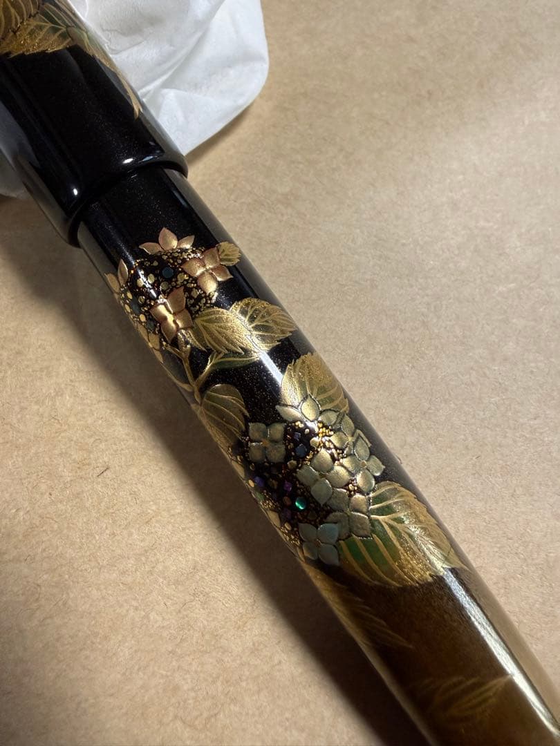 NAMIKI万年筆蒔絵、紫陽花、NO50サイズ