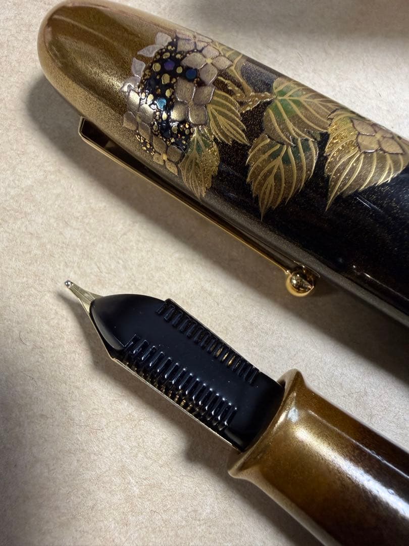 NAMIKI万年筆蒔絵、紫陽花、NO50サイズ
