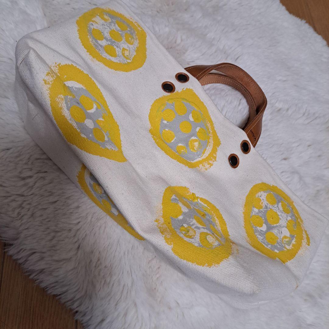 Miko トートバッグ 辛子蓮根模様、天草、熊本からしれんこん