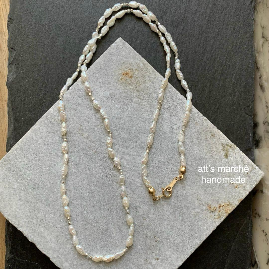 【Sale価格】淡水パール×サファイア×Karen silver ネックレス